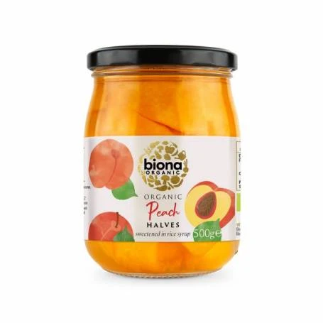 Piersici in sirop de orez, eco-bio, 500g - Biona