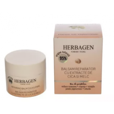 Balsam reparator pentru ten iritat cu extract de cica si melc, 50g - Herbagen