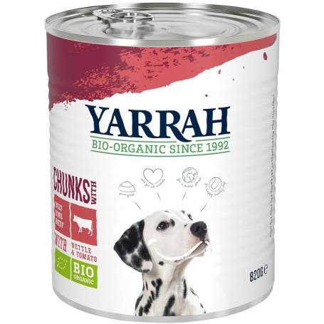 Hrana umeda pentru caini, bucati de vita in sos, Eco-Bio 820g - Yarrah