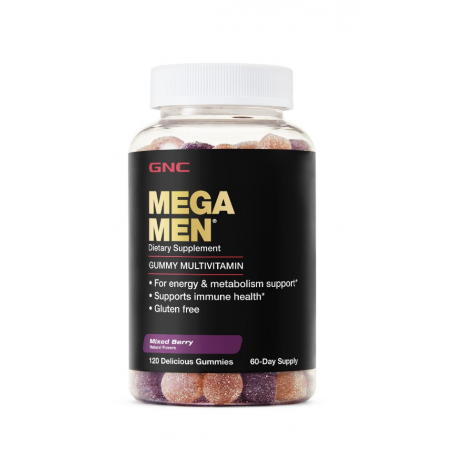 Multivitamine Jeleuri Pentru Barbati Cu Aroma Naturala De Fructe De Padure, Mega Men Gummy Multivitamin, 120Jeleuri - Gnc