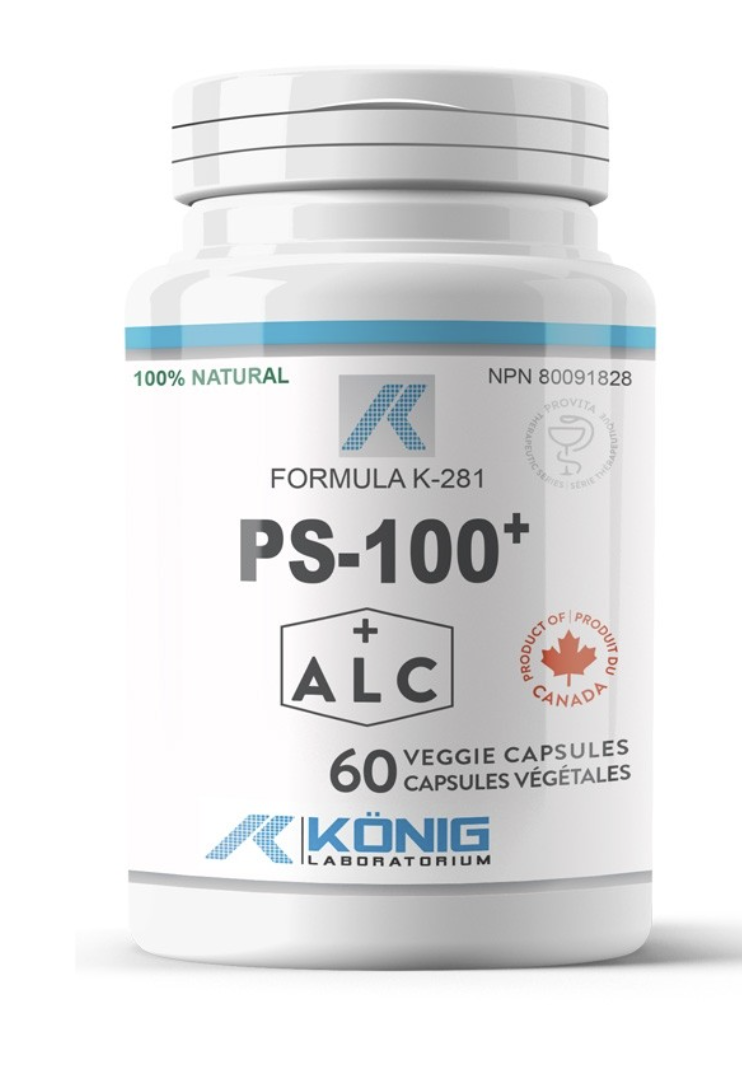 PS-100+, Fosfatidilserina, 60cps - Konig Laboratorium