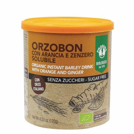 ORZOBON bautura instant, tip cafea, din orz cu portocale si ghimbir, eco-bio, 120g, PROBIOS