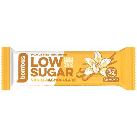 Baton proteic Low Sugar cu vanilie si ciocolata, 40 g Bombus