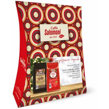 Cutie cadou Cafea cu scortisoara, 250g si cafea cu cacao, 250g, eco-bio - Salomoni Cafe