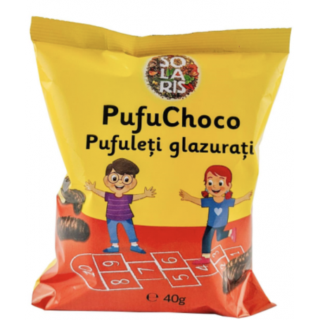 Pufuleti glazurati Pufu choco, 40g - Solaris