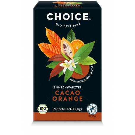 Ceai negru cu cacao si portocale, eco-bio, 20 buc, 40 g, Choice