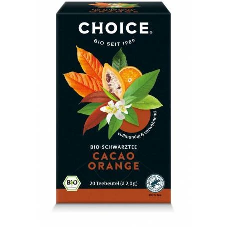 Ceai negru cu cacao si portocale, eco-bio, 20 buc, 40 g, Choice