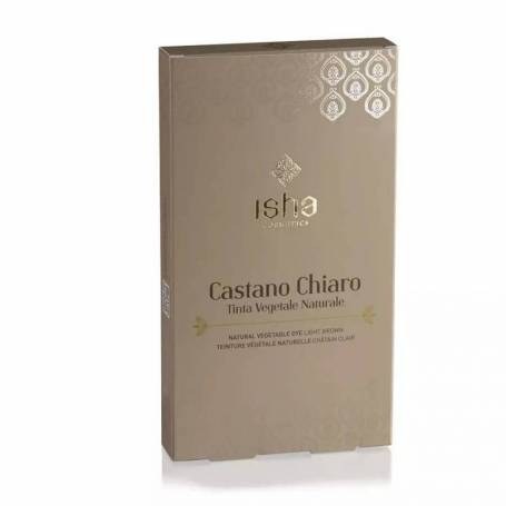 Vopsea de par naturala castaniu deschis, 100 g, Isha