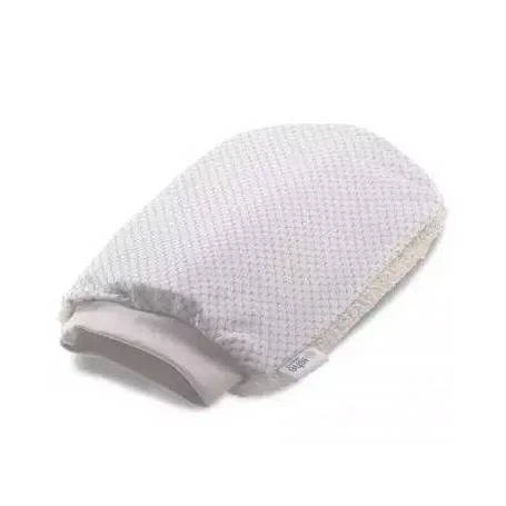 Manusa exfolianta din bumbac cu fir alb argintiu Isha