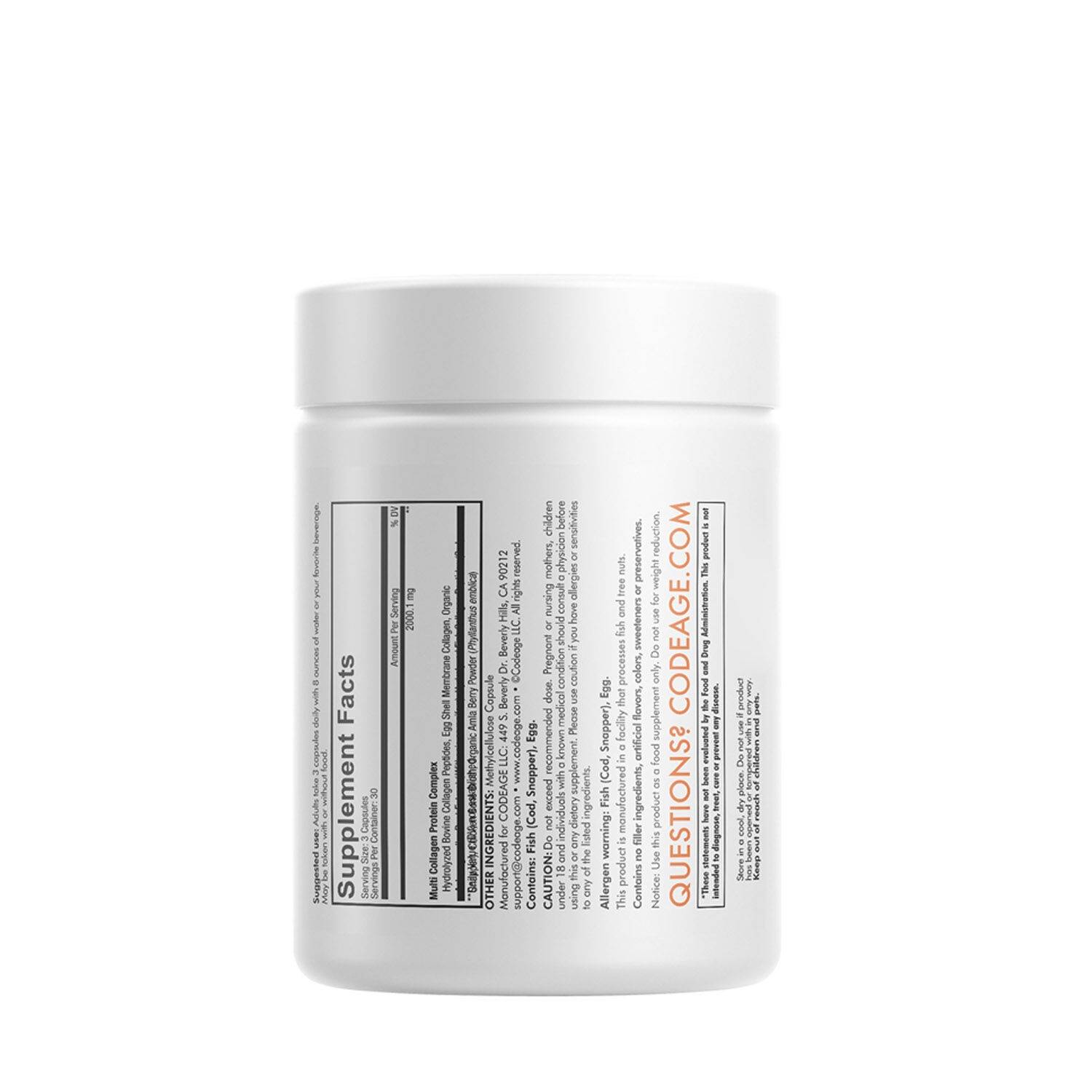 Hidrolyzed Multi Collagen, Colagen Hidrolizat, 90 capsule, Codeage - 1 | YEO