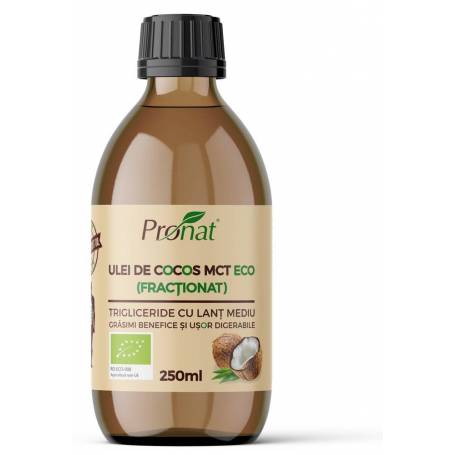 Ulei de cocos MCT,  eco-bio, 250 ml, Pronat