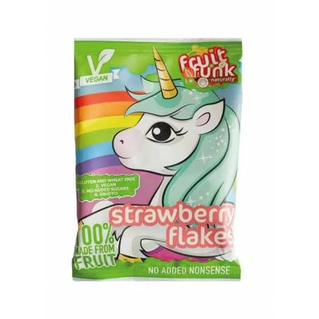 Gustare-jeleuri de fructe cu capsuni - Unicorn, vegan, fara zahar, 16g Fruit Funk
