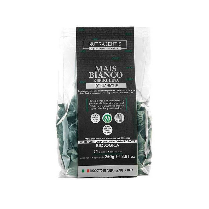 Paste din faina de porumb alb cu spirulina, fara gluten, eco-bio,