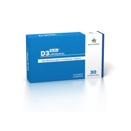 D3 BLEU LIPOSOMAL - Vitamina D3 lipozomala, 30 capsule, BLEU PHARMA