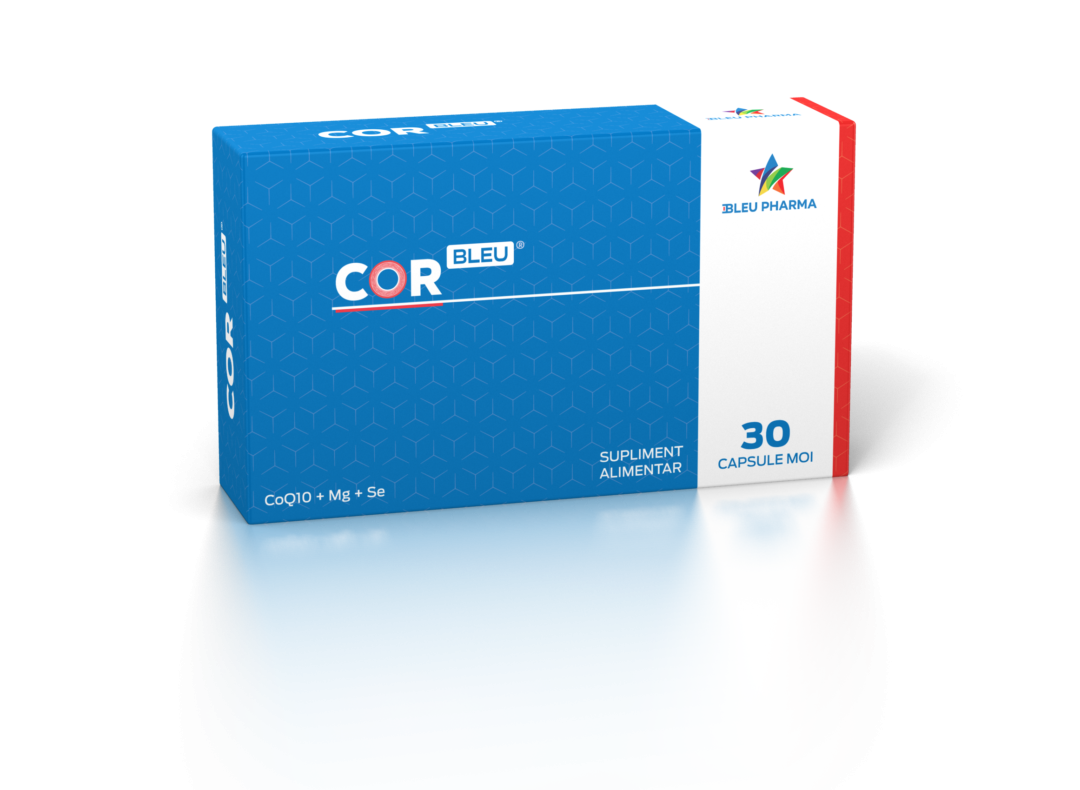 Corbleu - Coq10 + Mg + Se - Pentru Inima, 30 Capsule, Bleu Pharma