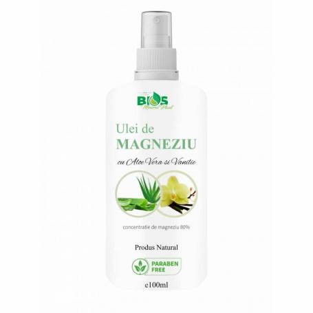 Ulei de Magneziu cu Aloe Vera si Vanilie, 100 ml, Bios Mineral Plant