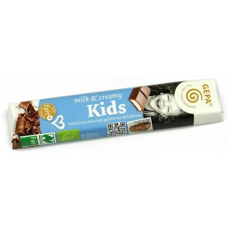 Ciocolata cu lapte si umplutura de crema de lapte, eco-bio, 37,5 g, Fairtrade - GEPA