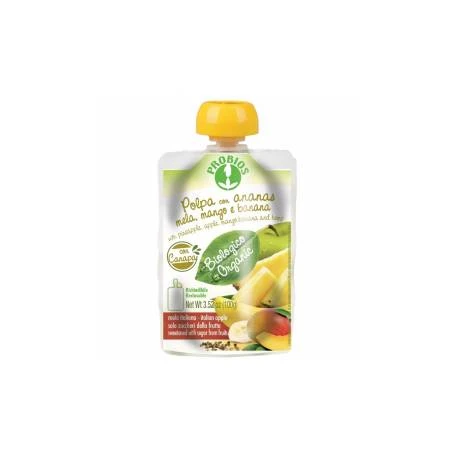 PULPA DE ANANAS, MAR, MANGO, BANANA SI CANEPA - DOYPACK, eco-bio, 100g, Probios