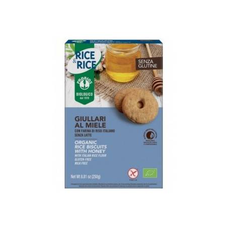 BISCUITI CU MIERE SI FAINA DE OREZ, FARA GLUTEN, eco-bio, 250g, Probios