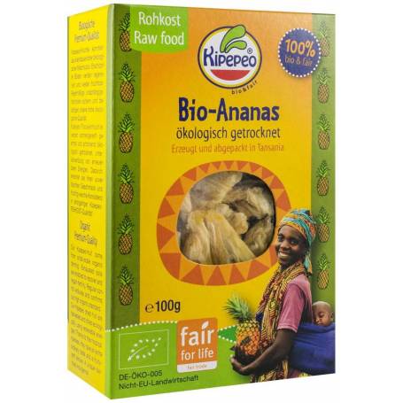 Ananas bucati uscate, eco-bio, 100 g, Kipepeo