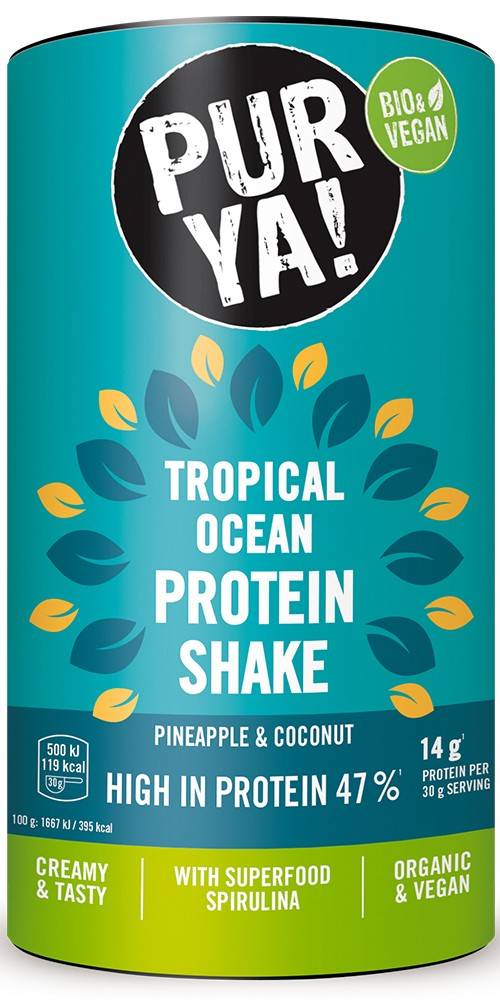 Pulbere Pentru Shake Proteic Cu Ananas Si Nuca De Cocos, 47% Proteina, Eco-bio, 480 G, Pur Ya