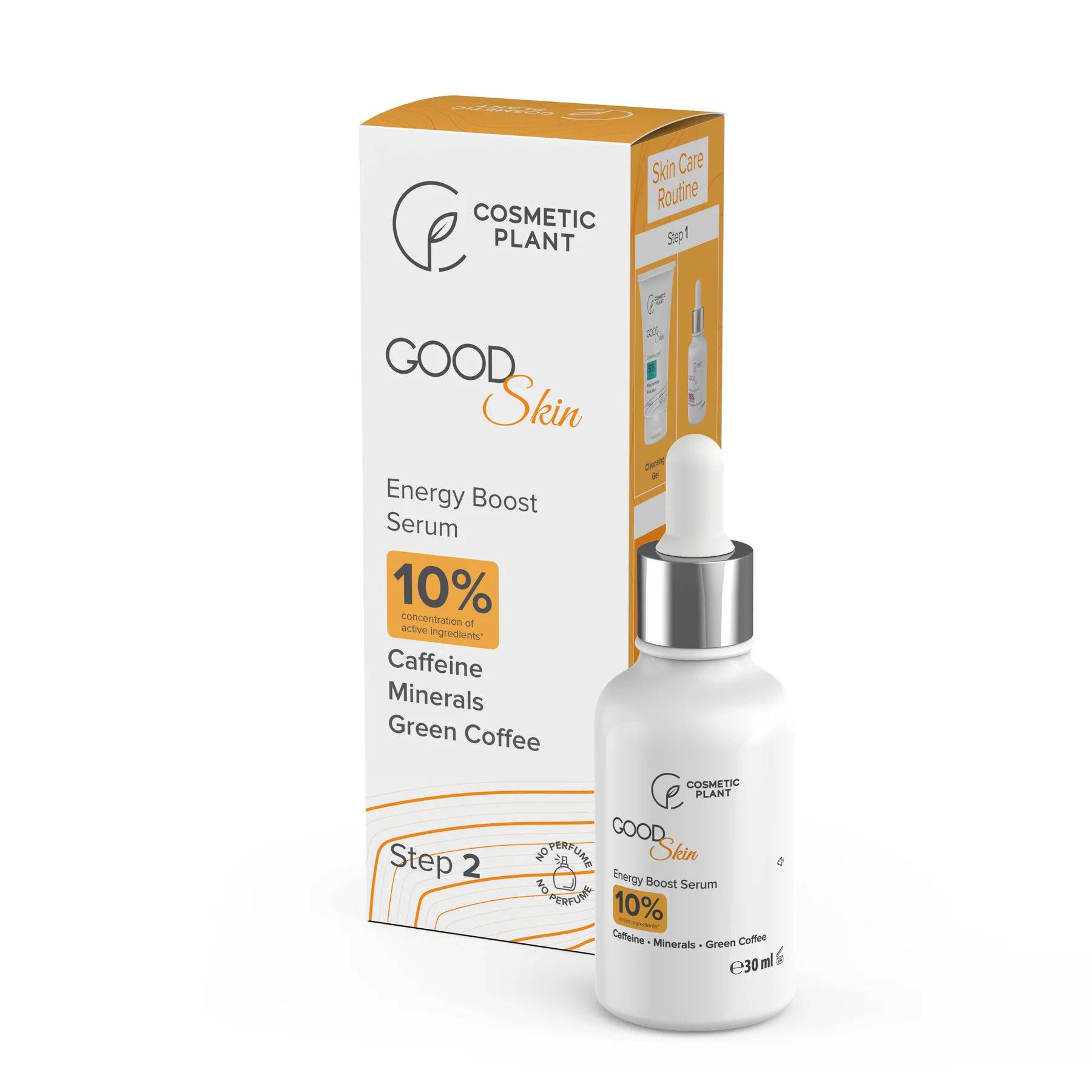 ENERGY BOOST SERUM cu Cafeina, Minerale si Cafea verde 30ml, GOOD SKIN - COSMETICPLANT