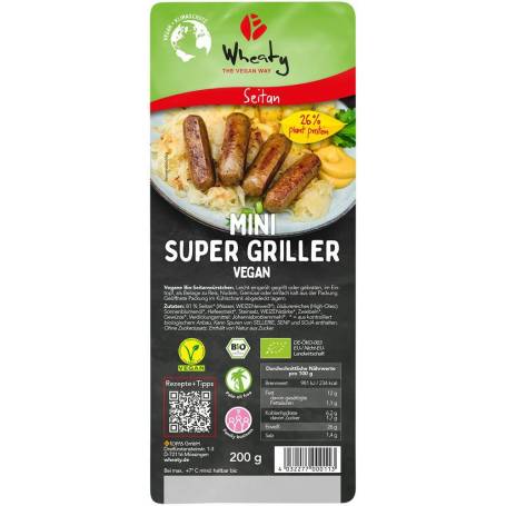 Carnaciori mini vegani pentru grill, 200g - Wheaty