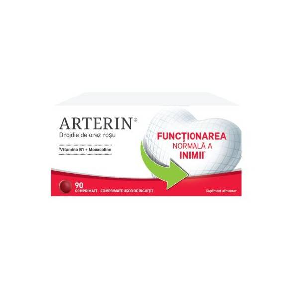 Arterin - drojdie de orez rosu - monacolin k - 90 comprimate OMEGA PHARMA