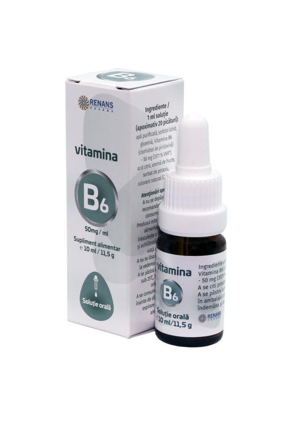 Vitamina B6, Solutie 50mg/ml, 10ml Renans Pharma