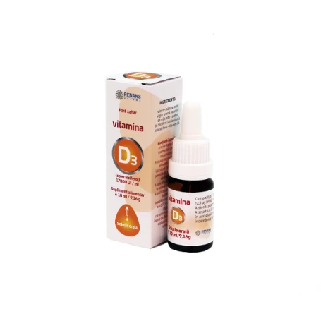 VITAMINA D3, solutie 17000 UI/ml, 10ml, RENANS PHARMA