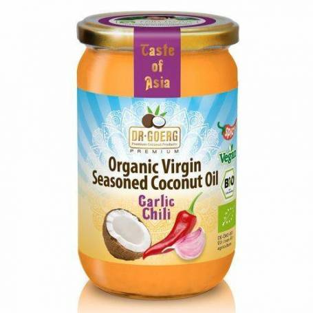 Ulei de cocos condimentat cu usturoi si chilli, eco-bio, 190ml Dr. Goerg