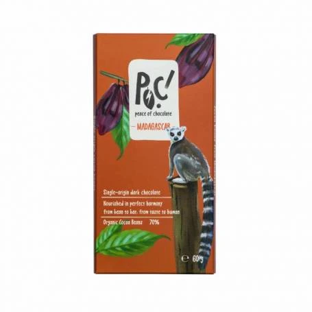 Ciocolata neagra 70% Madagascar ECO-BIO, 60g, POC Sweets