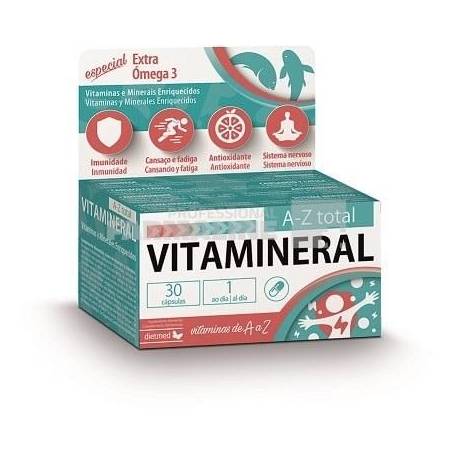VITAMINERAL A-Z TOTAL, omega-3, vitamine si minerale, 30 capsule, DIETMED-NATURMIL