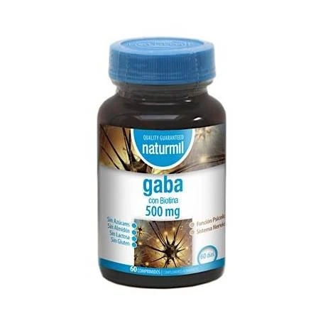 GABA - acid gama-amino-butiric - 500mg, cu biotina (B7) 50mg, 60 comprimate, DIETMED-NATURMIL