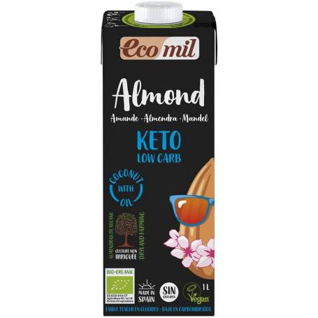 Bautura vegetala KETO - tip lapte - de migdale natur, 1L, Ecomil