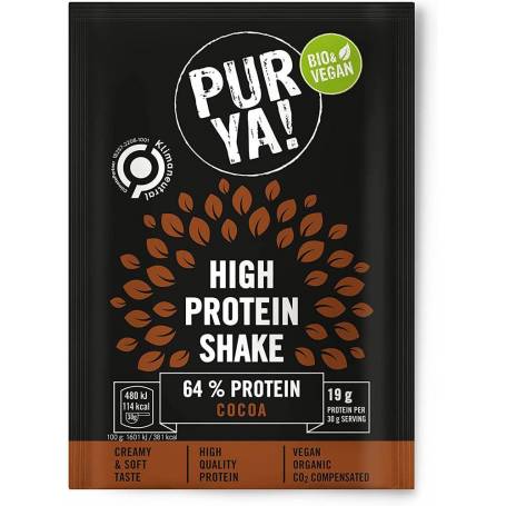 Pulbere pentru shake proteic cu cacao, 64% proteina Eco-Bio 30g Pur Ya