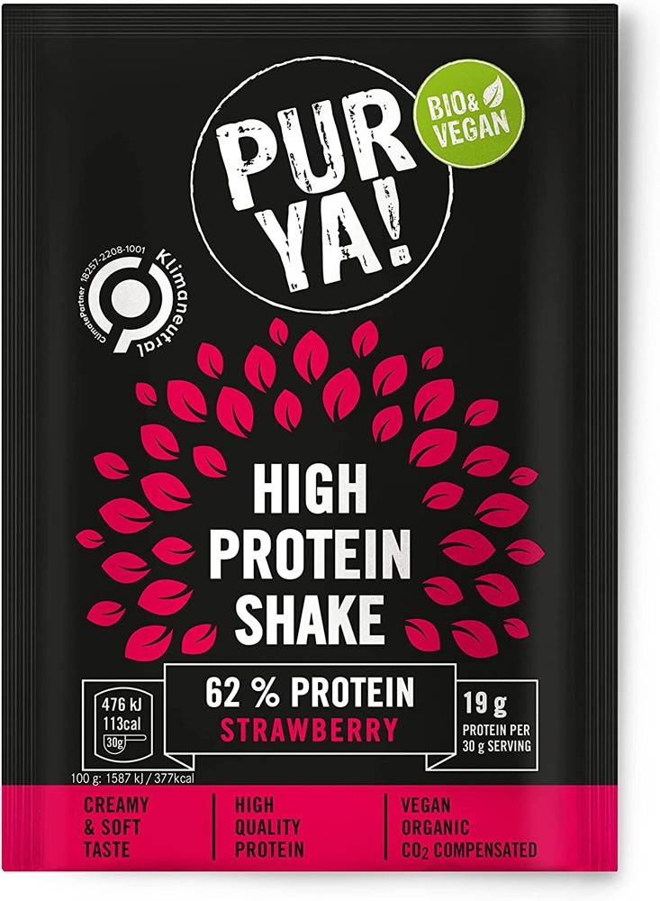 Pulbere Bio Pentru Shake Proteic Cu Capsuni, 62% Proteina Eco-bio 30g Pur Ya