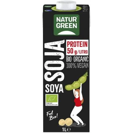Bautura vegetala de soia - tip lapte, bogata in proteine, eco-bio, 1L Natur Green
