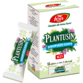 Plantusin sirop tuse pentru copii, R23, 12 plicuri a cate 5 ml sirop, Fares