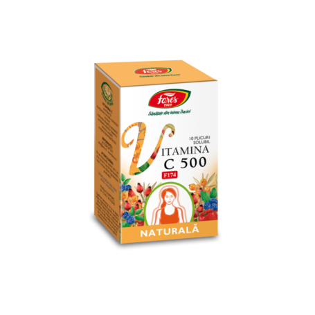 Vitamina C 500mg Naturala, 10plicuri - Fares