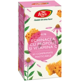 ECHINACEA CU PROPOLIS SI VITAMINA C F170 63cpr, FARES