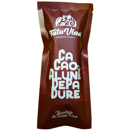 Baton cu cacao si alune de padure, raw vegan, 45g -Tata Vlad