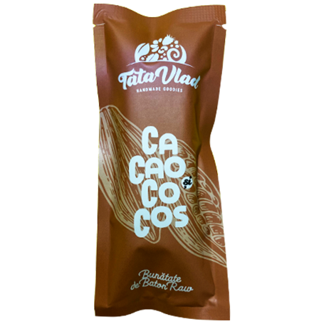 Baton cu cacao si cocos, raw vegan, 45g -Tata Vlad