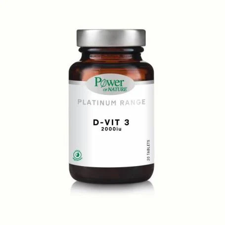 Vitamina D3, 2000 UI, Platinum, 20 capsule, Power of Nature