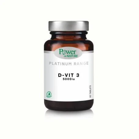 Vitamina D3, 5000 UI, Platinum, 60 tablete, Power of Nature