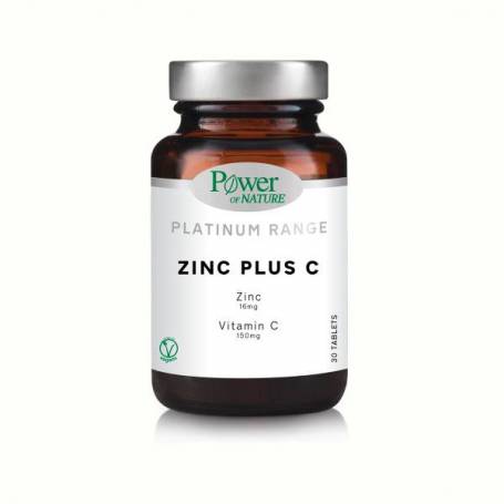 Zinc 16 mg plus Vitamina C 150mg, 30 tablete Platinum, Power of Nature