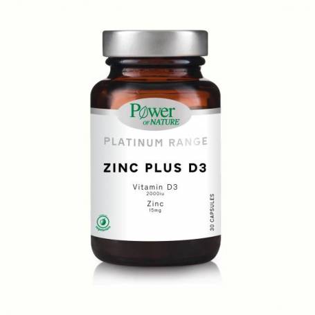 Zinc 15 mg plus Vitamina D3 2000 IU, 30 capsule, Platinum, Power of Nature