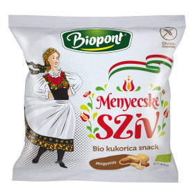 Snack din porumb cu arahide, fara gluten, eco-bio, 45g, Biopont