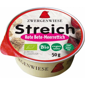Crema tartinabila vegetala cu sfecla rosie si hrean, eco-bio, 50 g, Zwergenwiese