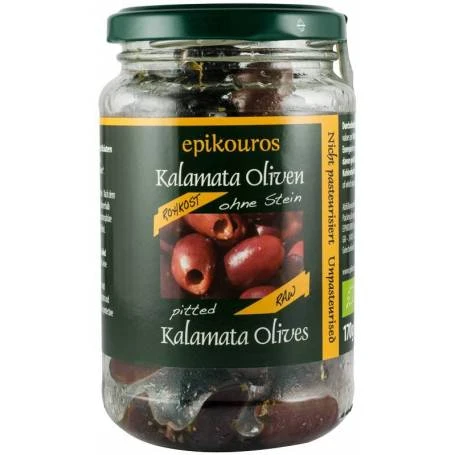 Masline kalamata crude fara samburi, eco-bio, 170 g, Epikouros